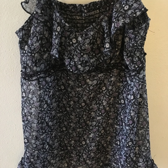 Large Express Floral  Spaghetti Strap Top - Picture 2 of 4
